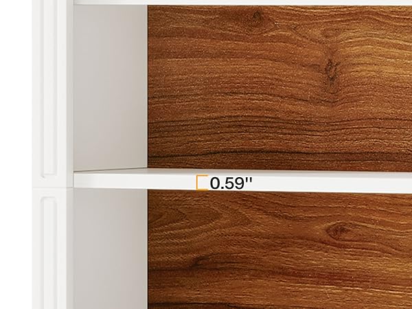 6/8-Tier Tall Bookshelf, Wooden Arched Bookcase Display Shelving Unit