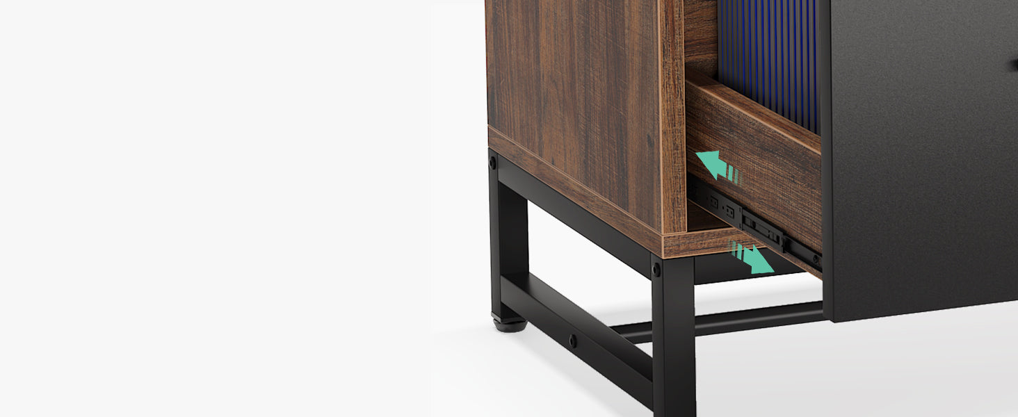 39 inch File Cabinet, Rustic Lateral Filing Cabinet with 2 Drawers