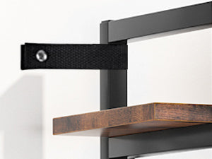5-Tier Bookshelf, Industrial Etagere Brown Bookcase Display Shelf Unit