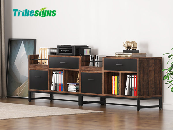 39 inch File Cabinet, Rustic Lateral Filing Cabinet with 2 Drawers