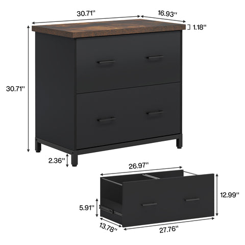 Dimensions of 2-Drawer File Cabinet, Lateral Filing Cabinet Printer Stand.