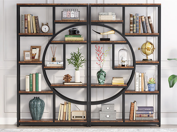 Freestanding Bookshelf, 68.9" Etagere Bookcase with 9 Open Shelves