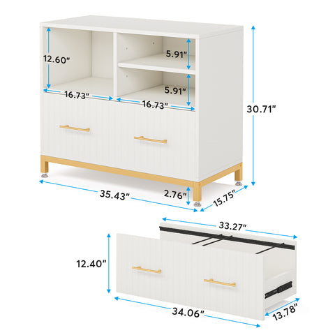Dimensions of Lateral File Cabinet Printer Stand with Drawer