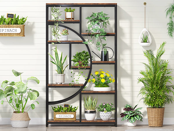 Freestanding Bookshelf, 68.9" Etagere Bookcase with 9 Open Shelves