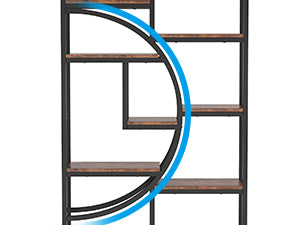 Freestanding Bookshelf, 68.9" Etagere Bookcase with 9 Open Shelves