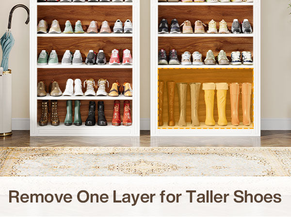 6/8-Tier Tall Bookshelf, Wooden Arched Bookcase Display Shelving Unit