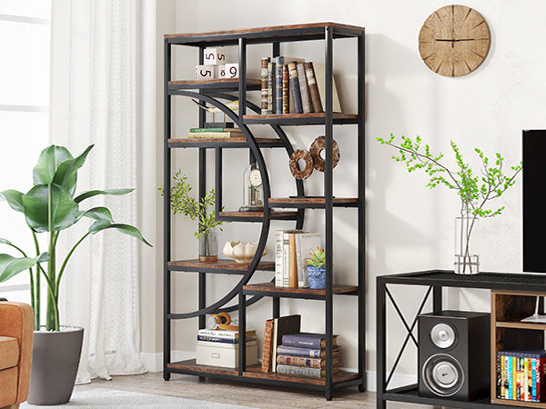 Freestanding Bookshelf, 68.9" Etagere Bookcase with 9 Open Shelves