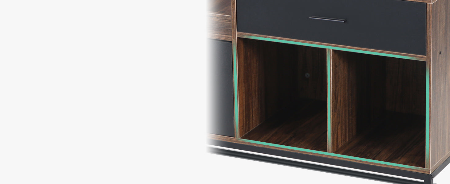39 inch File Cabinet, Rustic Lateral Filing Cabinet with 2 Drawers